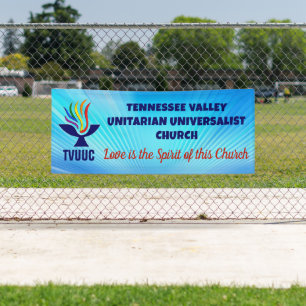 Banderoles Logo de TVUC Chalice, Arrière - plan bleu
