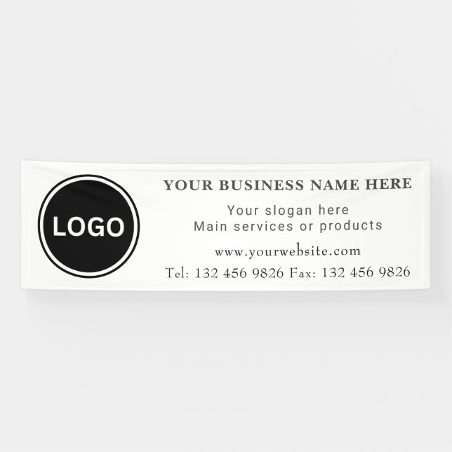 Banderoles Logo d'entreprise Coordonnées Simple modifiable (Horizontal)