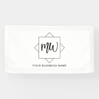 Banderoles Logo d'entreprise noir et blanc Monogramme promoti