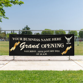 Banderoles Logo d'entreprise Noir & Or Grand Ouverture