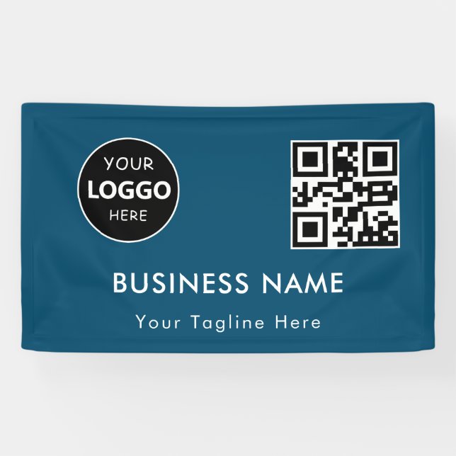 Banderoles Logo d'entreprise personnalisé et code Qr Entrepri (Horizontal)