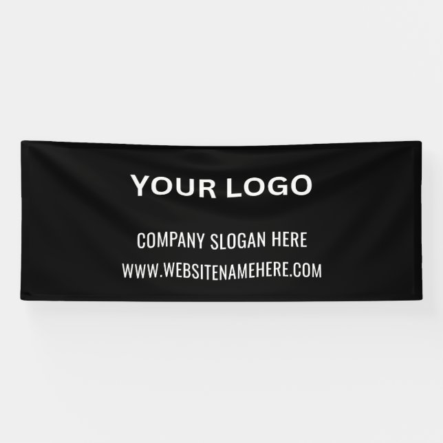 Banderoles Logo d'entreprise personnalisé | Nom commercial et (Horizontal)