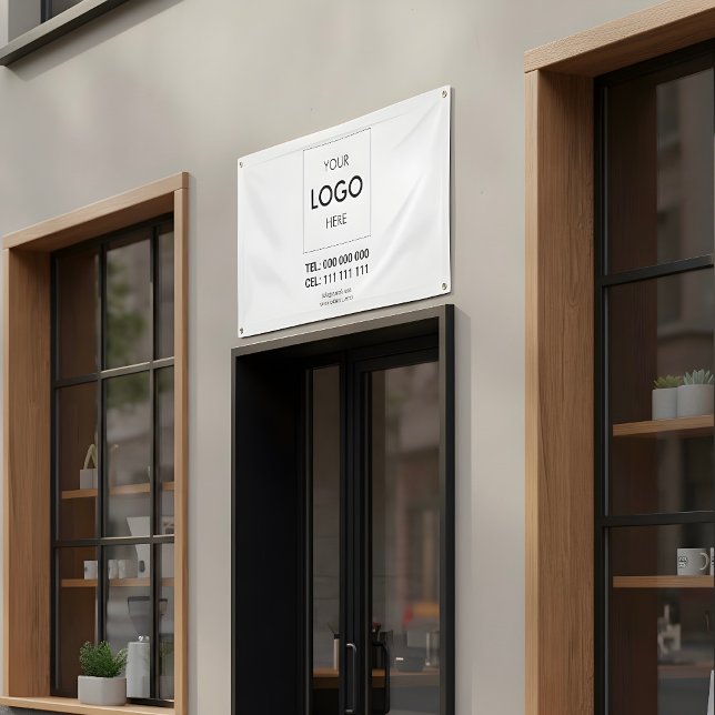 Banderoles Logo d'entreprise Publicité Blanc (Créateur téléchargé)