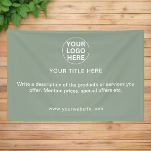 Banderoles Logo d'entreprise Sage Green et Promo professionne