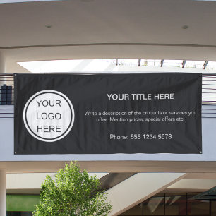 Banderoles Logo d'entreprise simple minimum Texte promotionne