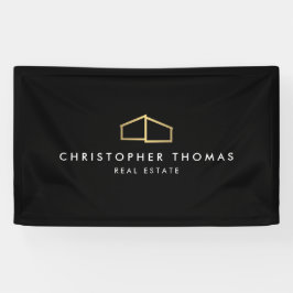 Banderoles Logo d'habitation moderne Immobilier, Realtor Or/N