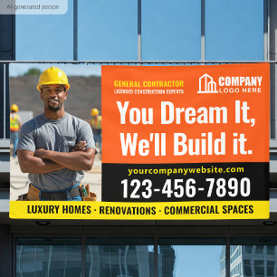 Banderoles Logo du chantier de construction Photo Publicité O