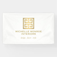 Logo Elegant Grec Key Designer Gold/White