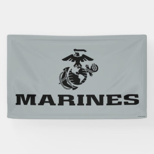 Banderoles Logo en noir empilé USMC