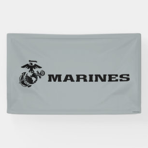 Banderoles Logo en noir empilé USMC