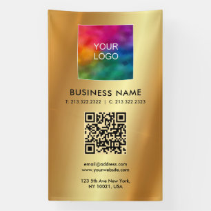 Banderoles Logo grand Modèle personnalisé Code QR Glamor Gold