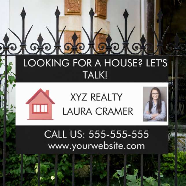 Banderoles Logo immobilier personnalisé Marketing promotionne (real estate company banner)