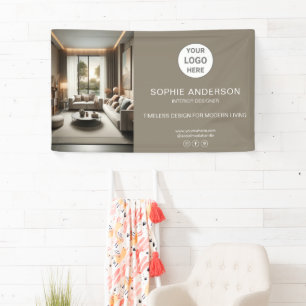 Banderoles Logo moderne Photo Taupe Professionnel