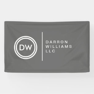 Banderoles Logo Monogramme de vos initiales en gris
