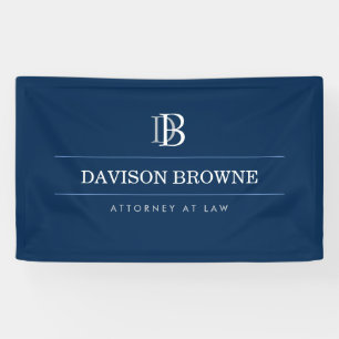 Banderoles Logo Monogramme professionnel bleu