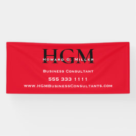 Banderoles Logo Monogramme professionnel Rouge Noir Entrepris