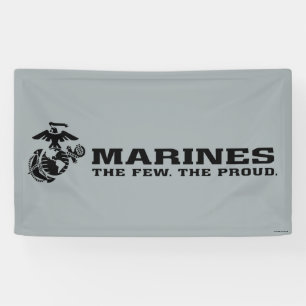 Banderoles Logo noir empilé USMC "The Rew, The Fiers"