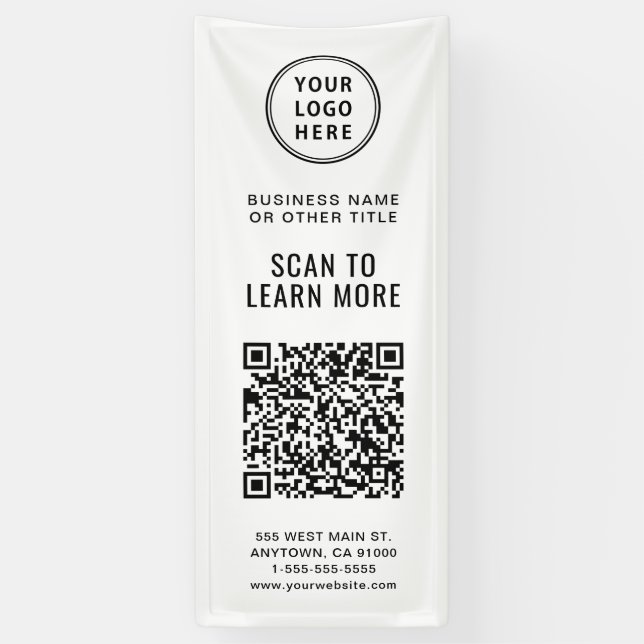 Banderoles Logo professionnel du code QR (Vertical)