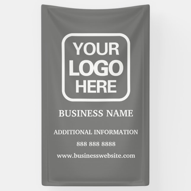 Banderoles Logo professionnel moderne gris (Vertical)