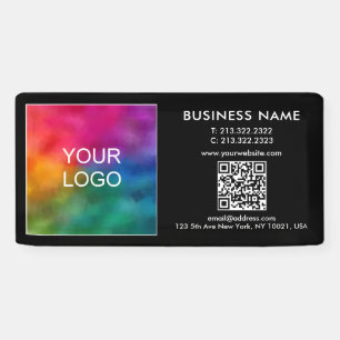 Banderoles Logo professionnel personnalisé Code QR Moderne Ex