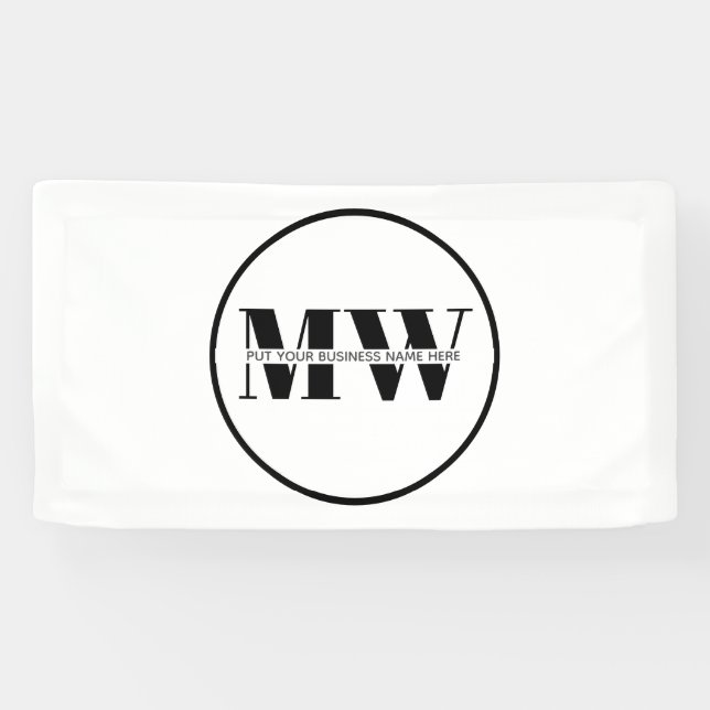 Banderoles Logo promotionnel de Monogramme d'entreprise noir  (Horizontal)