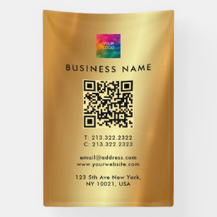Banderoles Logo promotionnel QR Code Gold Outdoor Vertical