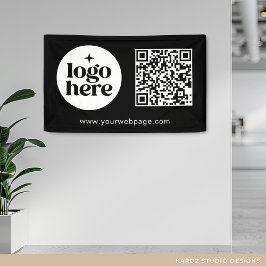 Banderoles Logo simple Black Business Code QR