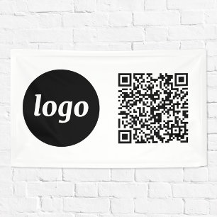 Banderoles Logo simple et code QR pour entreprise