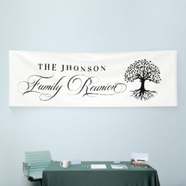 Banderoles Lona Family Reunion tree backdrop