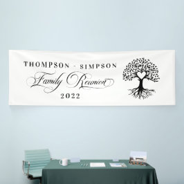 Banderoles Lona Family Reunion tree backdrop
