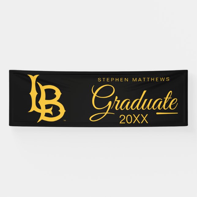 Banderoles Long Beach State Logo Graduation (Horizontal)