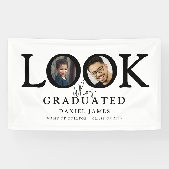 Banderoles Look Who's Graduated Photo Graduation Party (Horizontal)