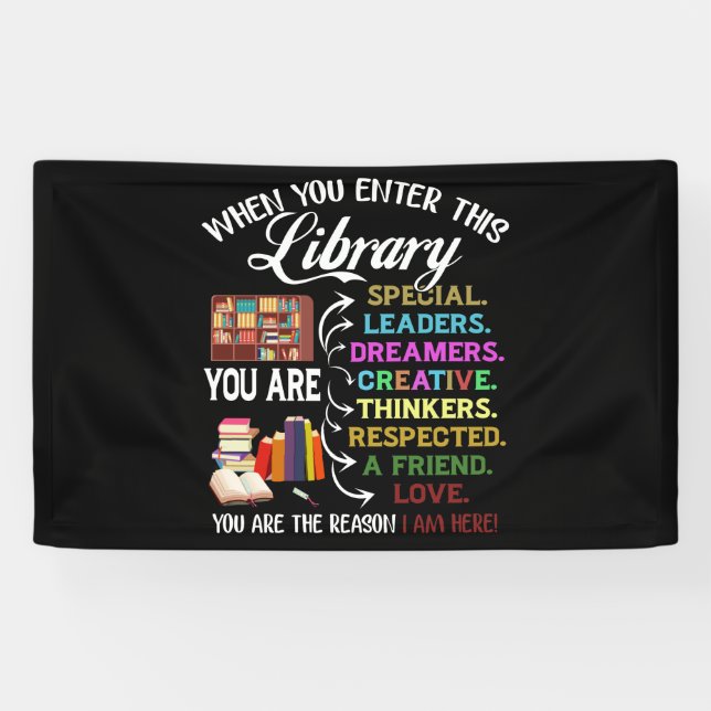 Banderoles Lorsque Vous Entrez Dans Cette Bibliothèque, Lectu (Horizontal)