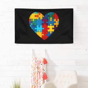 Banderoles Love Heart Puzzle Sensibilisation sur l'autisme d'