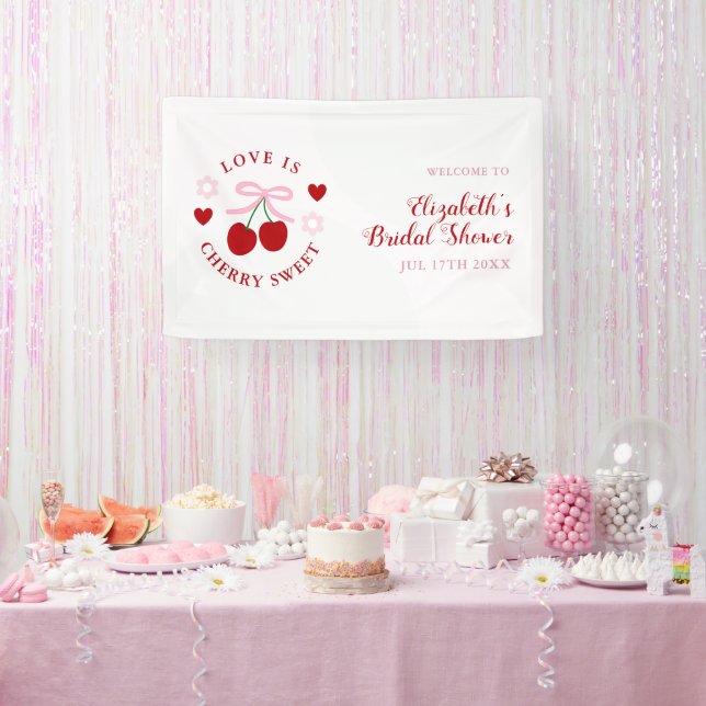 Banderoles Love Is Cherry Sweet Bridal Shower (Fête)