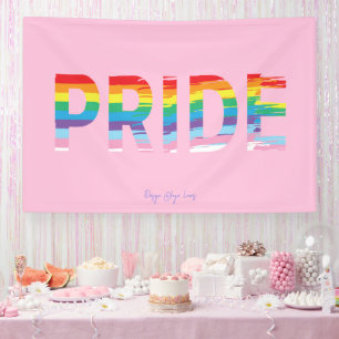 Banderoles LOVE Rainbow LGBTQIA Drapeau, Pride Party rose