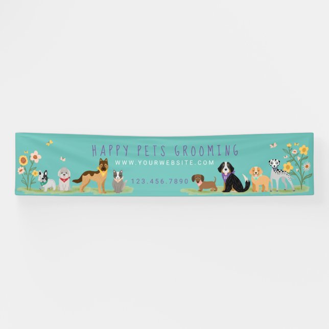 Banderoles Loveable Happy Pet Famille Animaux de compagnie, G (Horizontal)