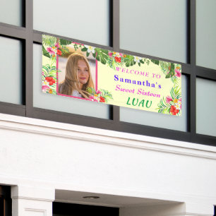 Banderoles Luau pour un doux seizième anniversaire, Hibiscus 