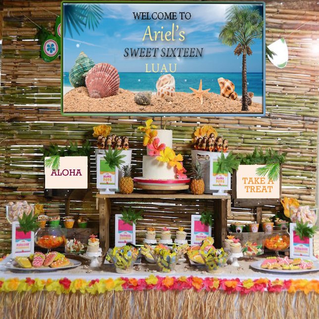 Banderoles Luau Sweet Sixteen Hawaïen  (Créateur téléchargé)