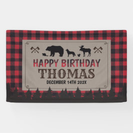 Banderoles Lumberjack birthday banner