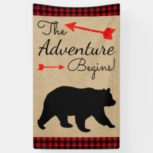 Banderoles Lumberjack Buffalo Plaid Ours Bébé Shower
