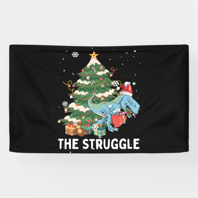 Banderoles Lutte contre les pyjamas Rex de sapins de Noël (Horizontal)