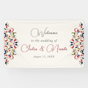 Banderoles Luxe Artistique Botanique Floral Mariage Paisley