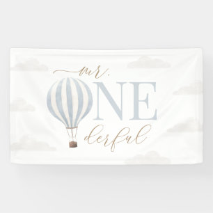 Banderoles M. Onederful Hot Air Balloon Anniversaire