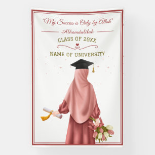 Banderoles "Ma réussite n'est qu'auprès d'Allah" Jeune fille