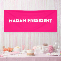 Madame la Présidente, typographie moderne rose cha