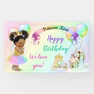 Banderoles Magical Rainbow Princess Castle Carriage