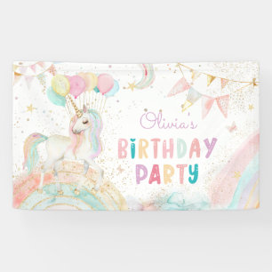 Banderoles Magique Unicorn Rainbow Anniversaire Party