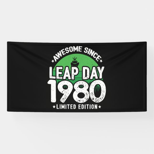 Banderoles Magnifique depuis 1980 - Leap Day Leap Année Anniv (Horizontal)