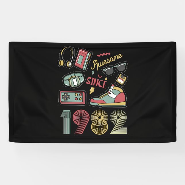Banderoles Magnifique depuis 1982 Vintage Retro 40e anniversa (Horizontal)